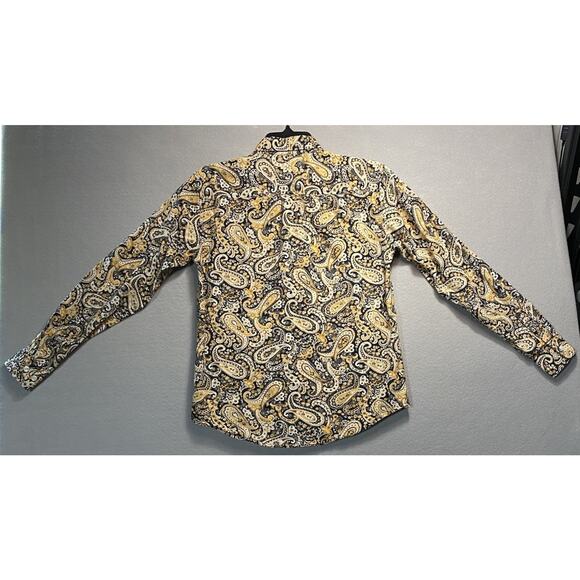 Cinch Snap Down Long Sleeve Collar Shirt Yellow Kids Large - Picture 7 of 7